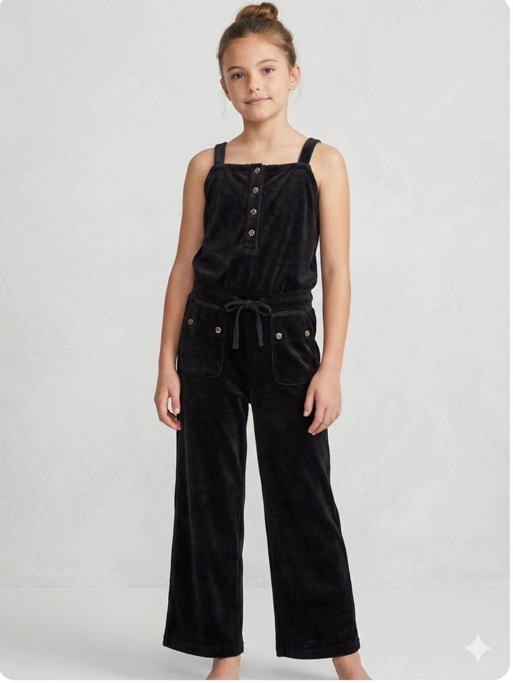 Juicy Couture velour wide leg jumpsuit size girls 8